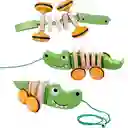 Juguete Cocodrilo De Mdera Para Arrastrar