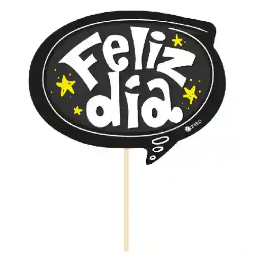 Pin Hablador Photocall Palito Feliz Dia En Negro