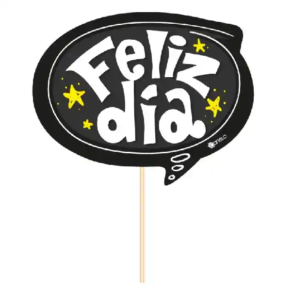 Pin Hablador Photocall Palito Feliz Dia En Negro