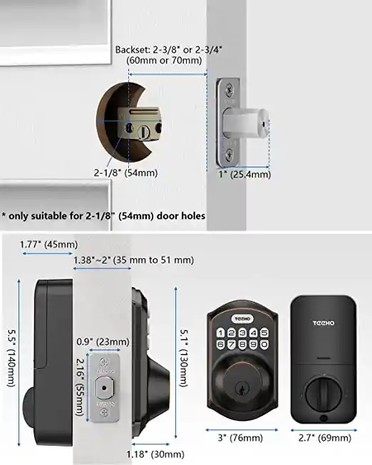 Teeho Cerradura De Puerta De Entrada Sin Llave Con Teclado