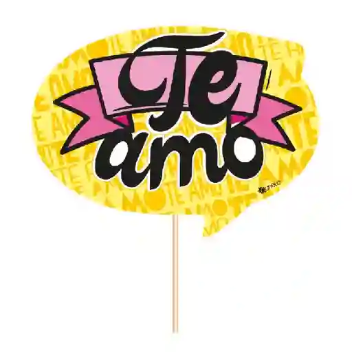 Pin Hablador Photocall Palito Te Amo Diseño Amarillo