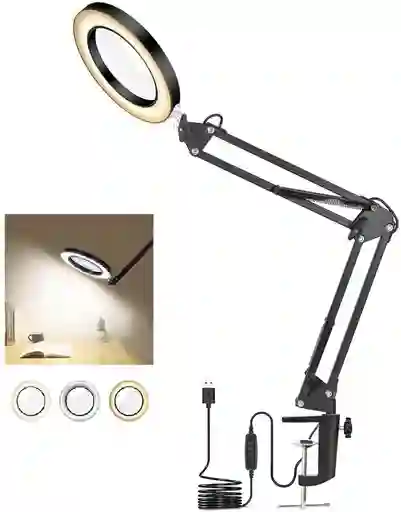 Lampara Led Con Brazo Tipo Lupa Mt-332 De Escritorio