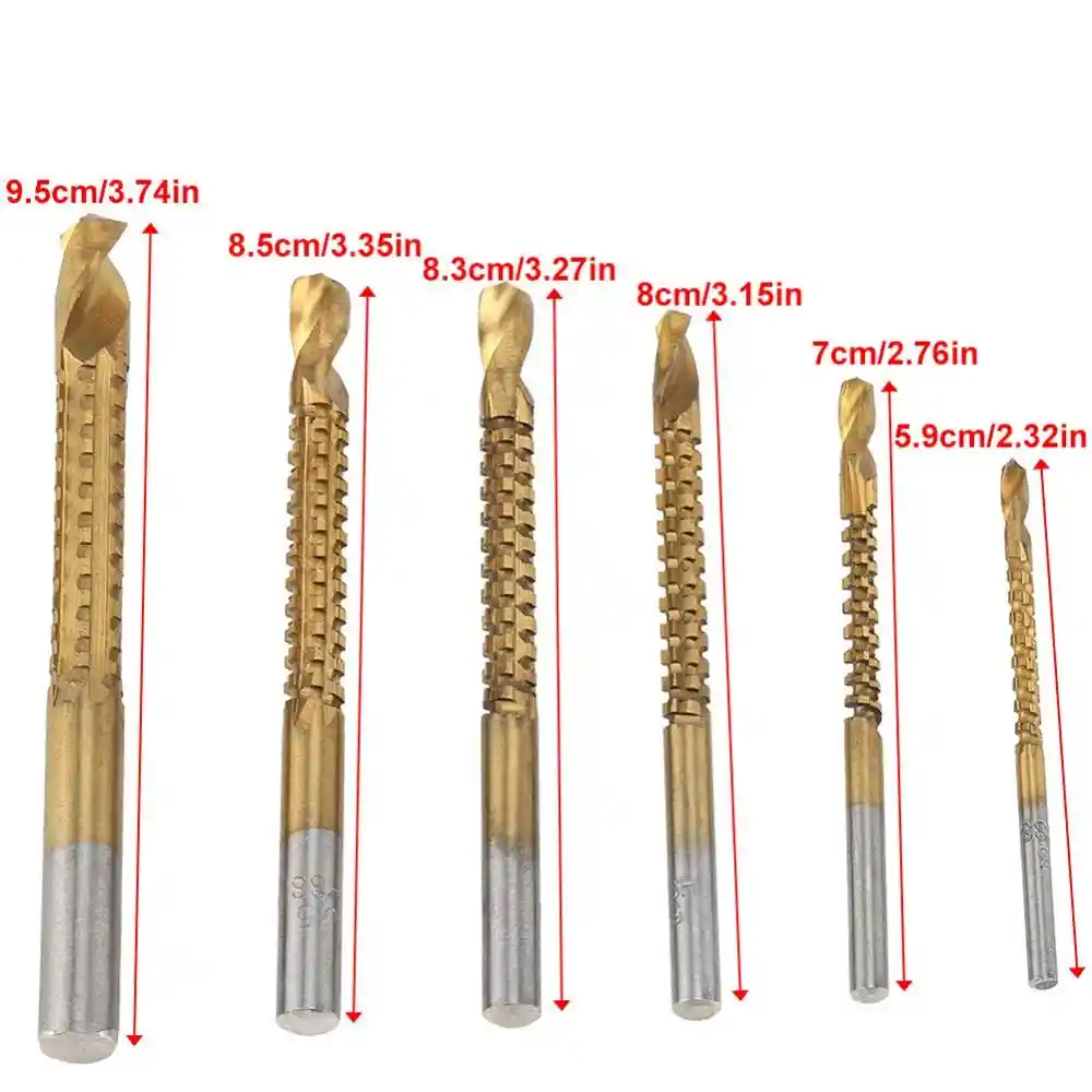 Set De 6 Brocas Fresadoras Para Corte Lateral