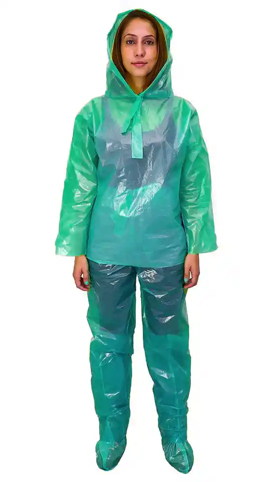 Impermeable Moto Bicicleta Plástico Portable - Talla: S -verde Oscuro