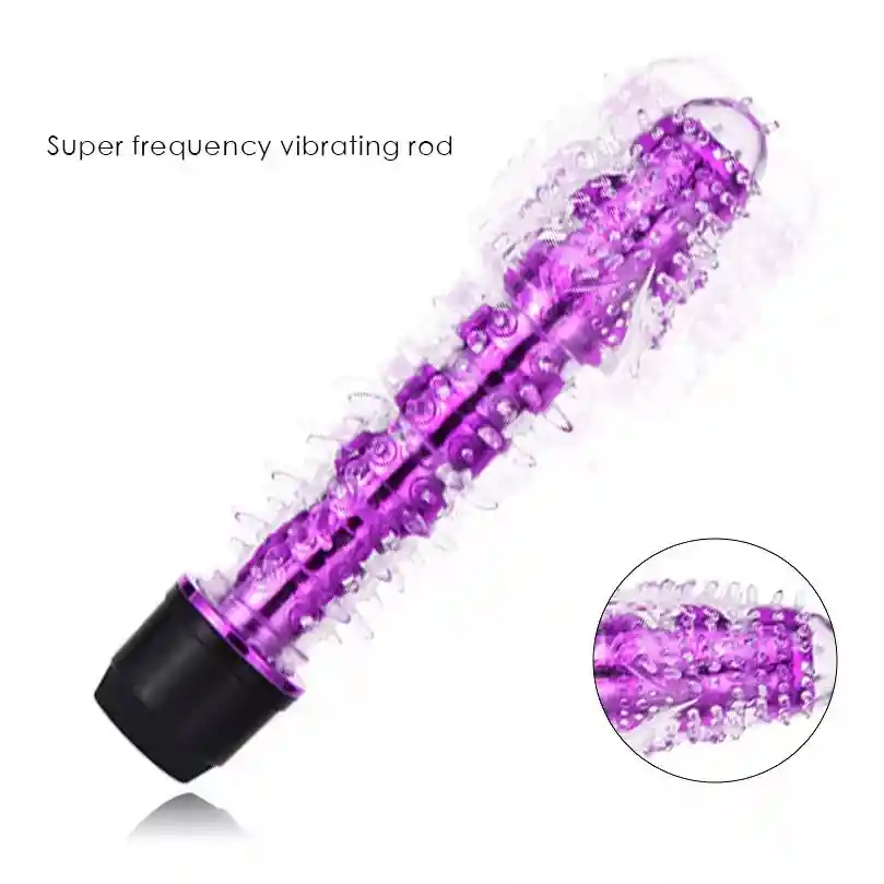 Dildo Vibrador Con Textura Anal Vaginal Silicona Suave Morado