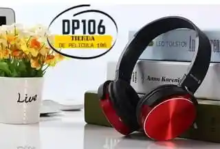 Audifonos Tipo Diadema Bluetooth Rojo