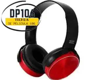 Audifonos Tipo Diadema Bluetooth Rojo