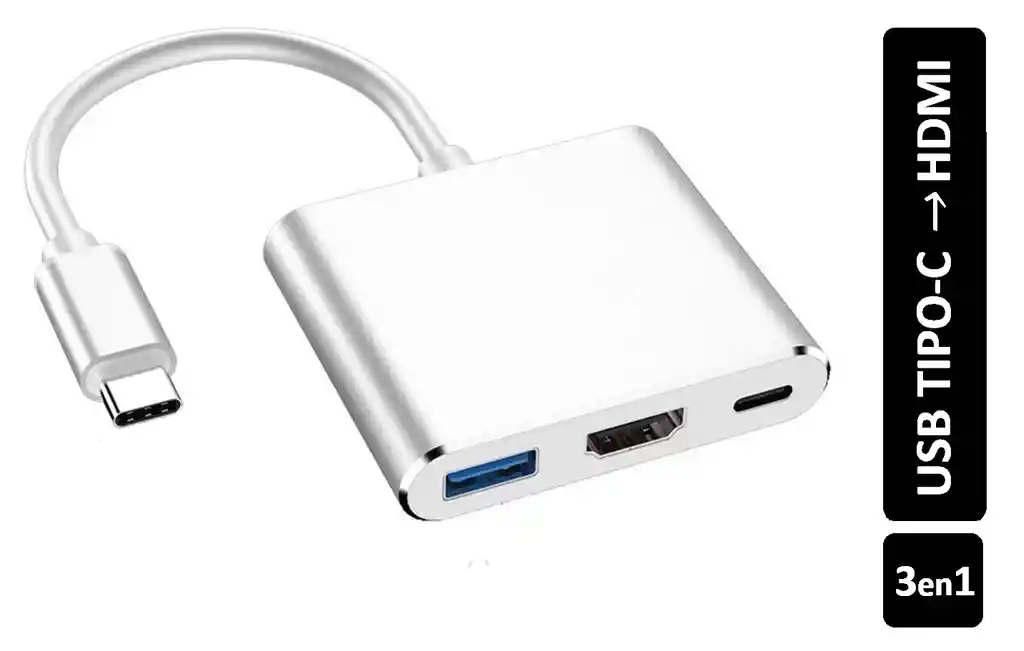 Adaptador Mac Windows Hub Tipo C A Hdmi Usb 3.0 Usb C 3 En 1