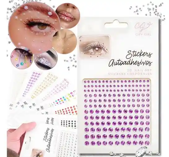 Gemas Autoadhesivas Corporales Y Faciales Pegatinas Decorativas Para Maquillaje Engol