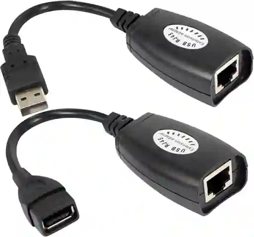 Cable Extension Adaptador Rj45 Lan Red Extender Usb 2.0 Hasta 45 Metros