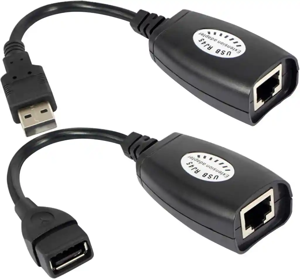 Cable Extension Adaptador Rj45 Lan Red Extender Usb 2.0 Hasta 45 Metros
