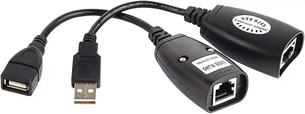 Cable Extension Adaptador Rj45 Lan Red Extender Usb 2.0 Hasta 45 Metros