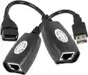 Cable Extension Adaptador Rj45 Lan Red Extender Usb 2.0 Hasta 45 Metros