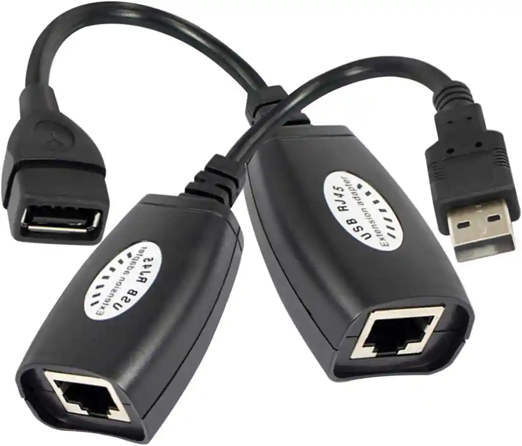Cable Extension Adaptador Rj45 Lan Red Extender Usb 2.0 Hasta 45 Metros