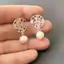 Aretes Figura Espiral De Plata Con Perlas Naturales