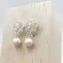 Aretes Figura Espiral De Plata Con Perlas Naturales