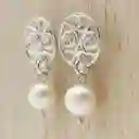 Aretes Figura Espiral De Plata Con Perlas Naturales