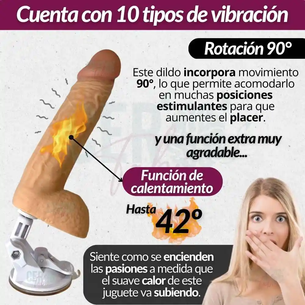 Vibrador Consolador Dildo Realista 19cm Temperatura Y Carga