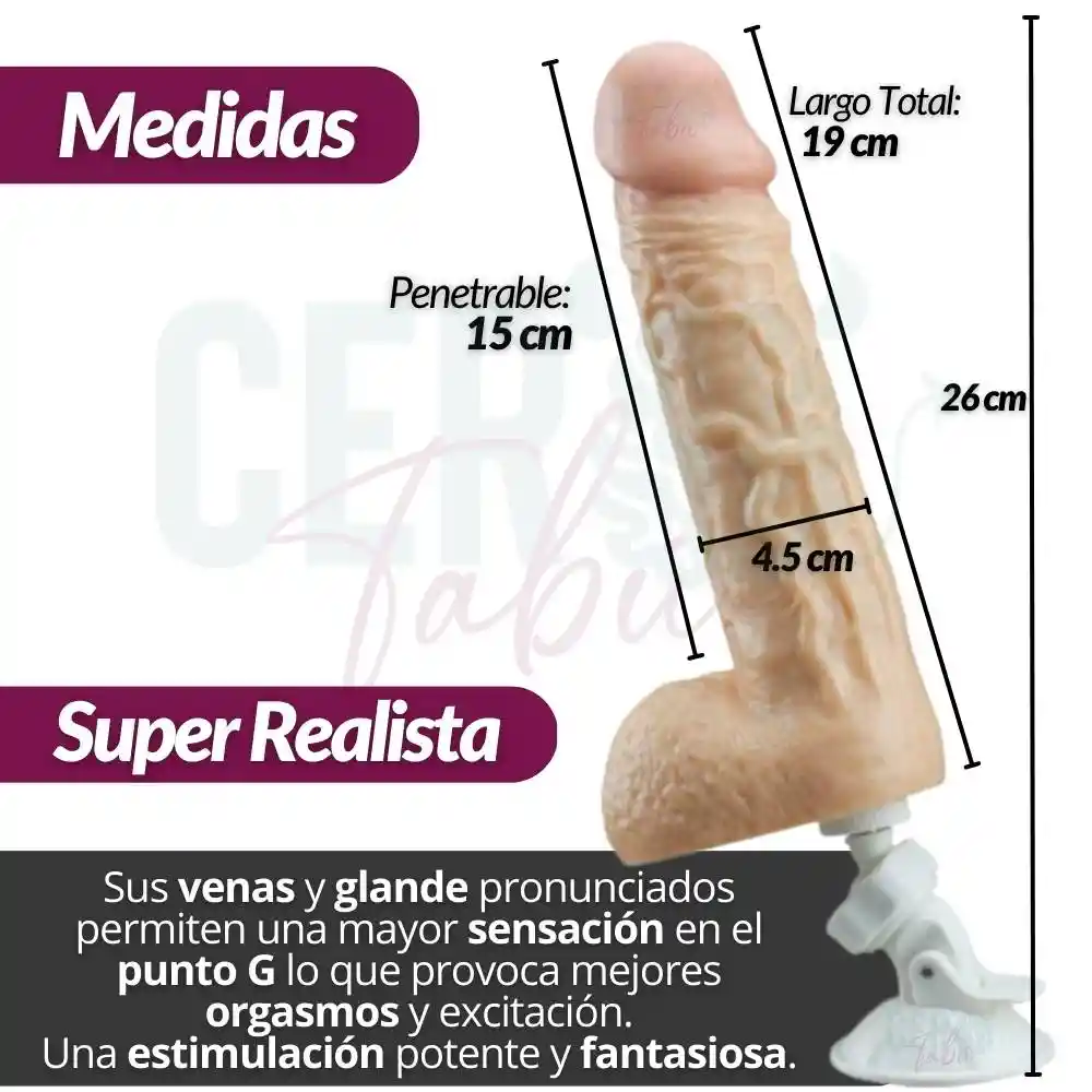 Vibrador Consolador Dildo Realista 19cm Temperatura Y Carga