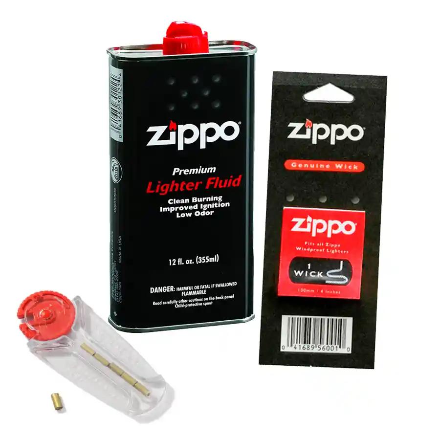 Combo Original Zippo Combustible 12 Oz +6 Piedras +mecha