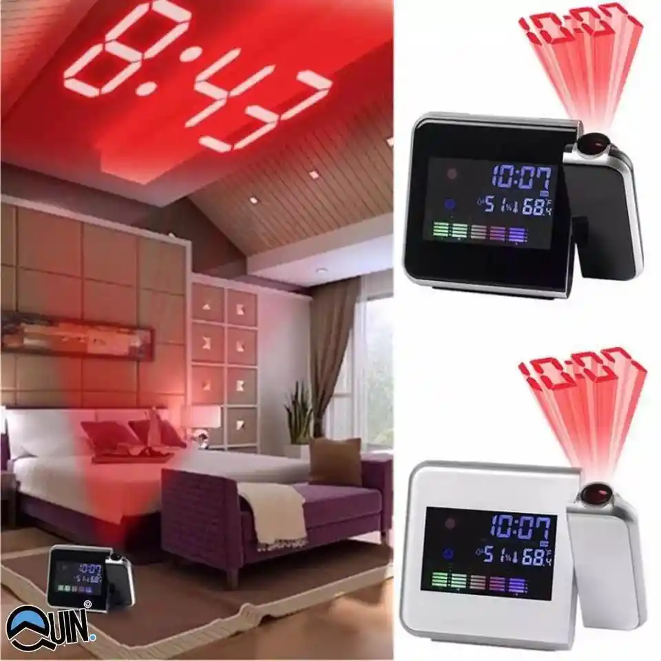 Reloj Digital De Mesa Led Proyeccion Laser Techo Y Pared