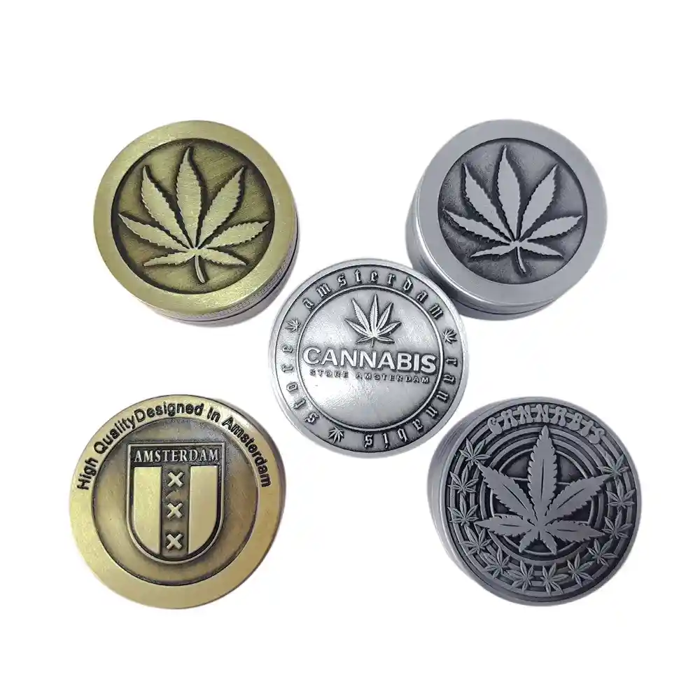 40mm Grinders Leaf Coin 2 Stage