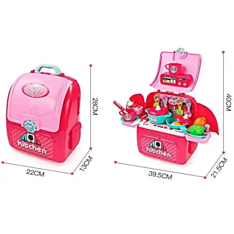 Set De Cocina Maleta Chef Portatil Niña Juguete 40cm Regalo