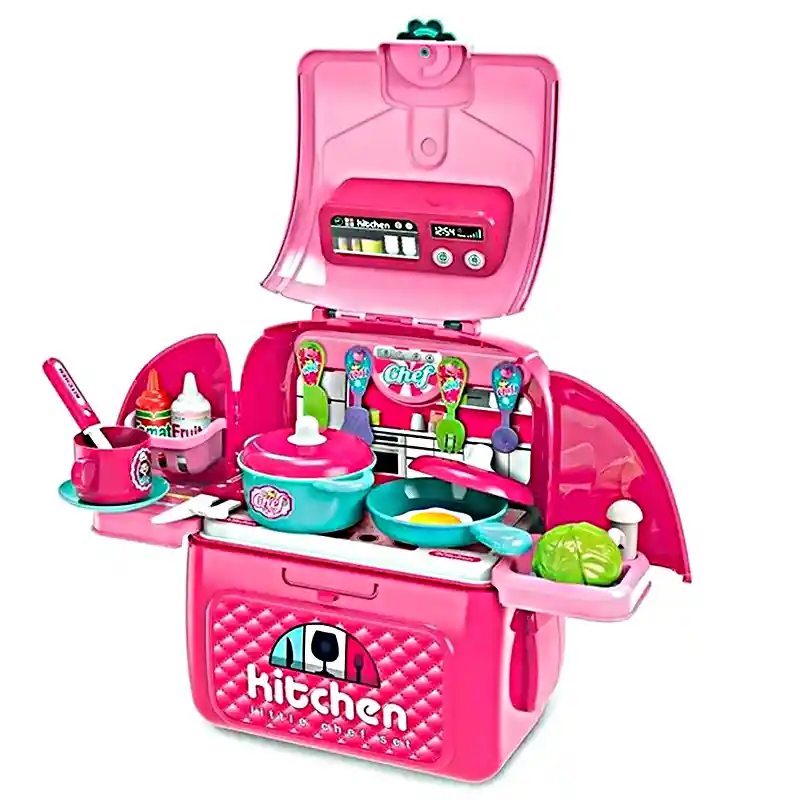 Set De Cocina Maleta Chef Portatil Niña Juguete 40cm Regalo