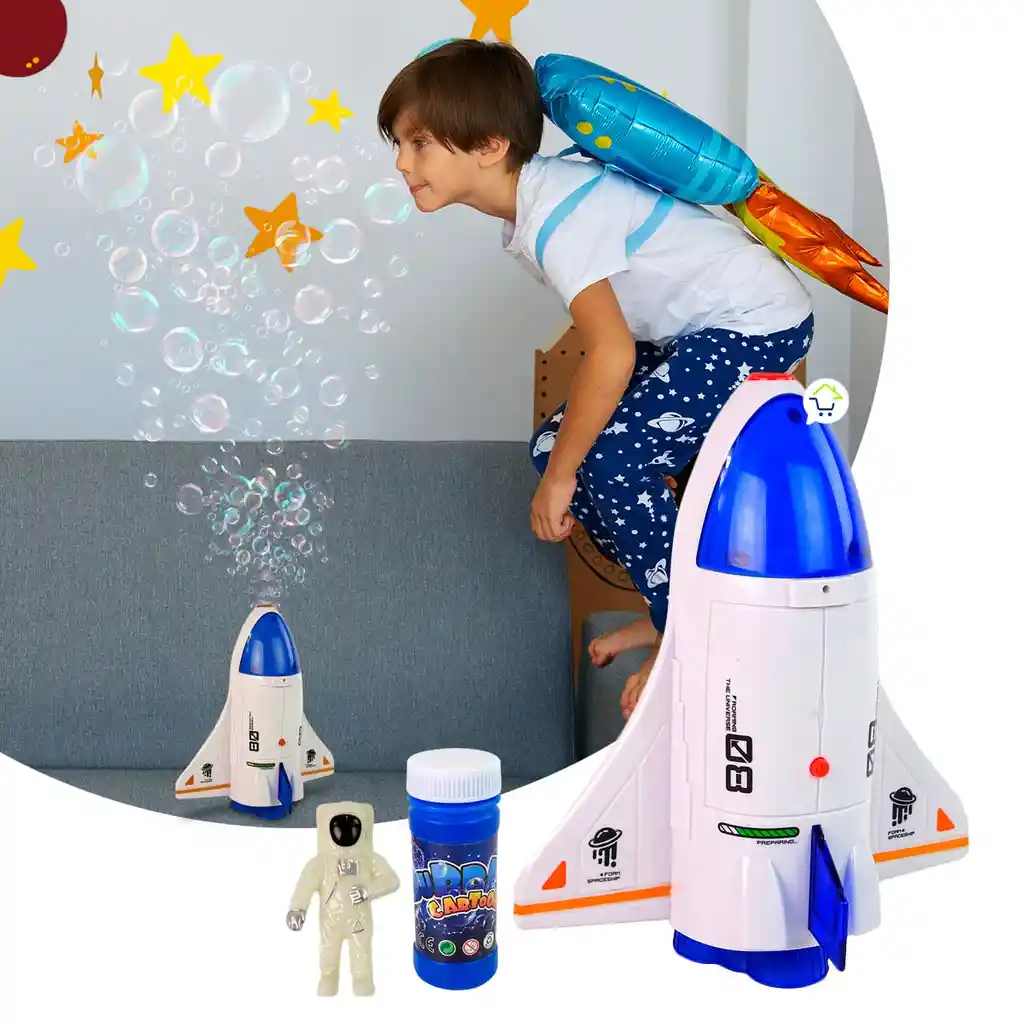 Máquina De Burbujas Cohete Espacial Burbujero Astronauta Fh102