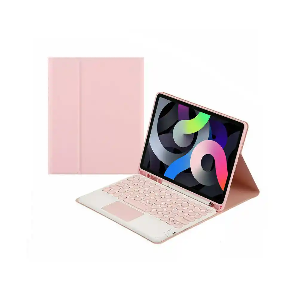 Estuche Teclado + Trackpad Ipad 10 Gen 10.9 Rosa Con Espacio Lapiz