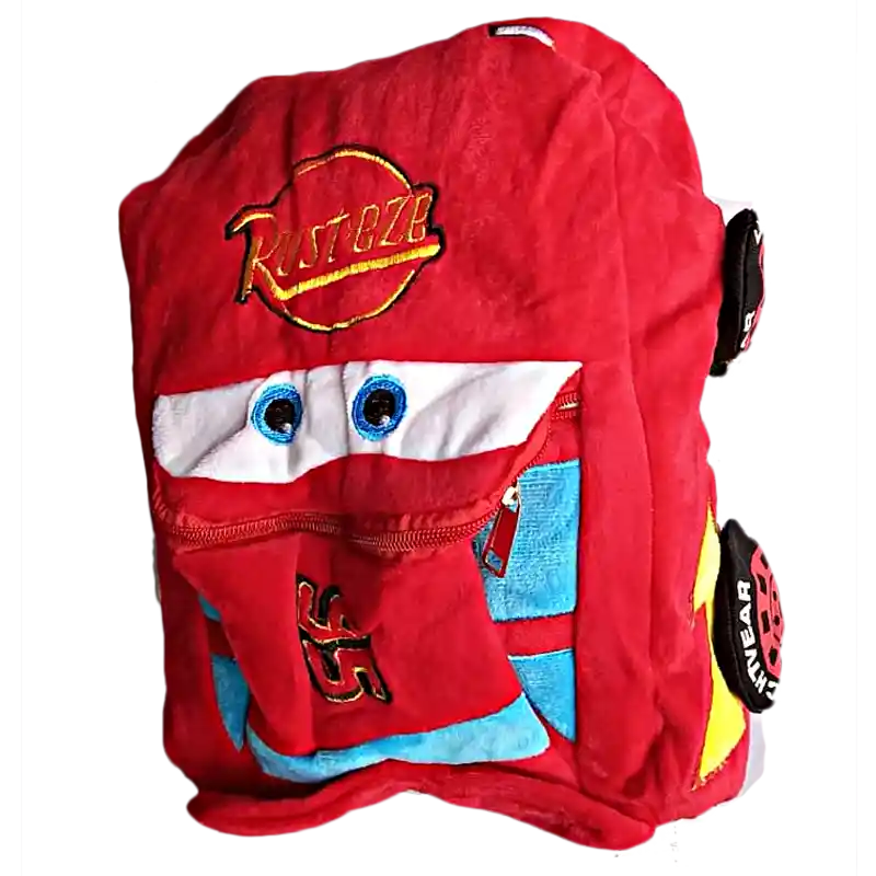 Morral Cars Peluche Rayo Mcqueen Maleta Niños Escolar