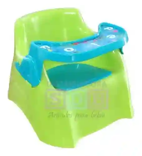 Baño Comedor Entrenador Bebes 2en1 Plástico Vasenilla Bañito Verde-azul