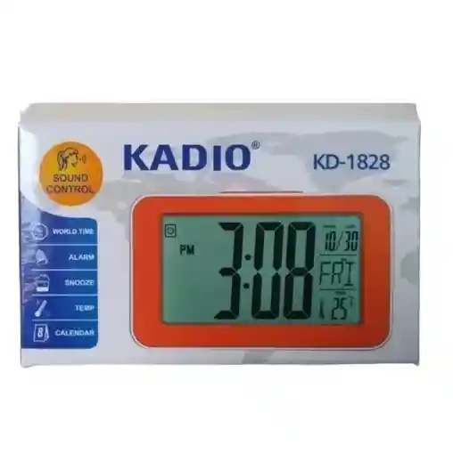 Reloj Despertador Lcd - Termometro Fecha Timer Kadio Kd-1828