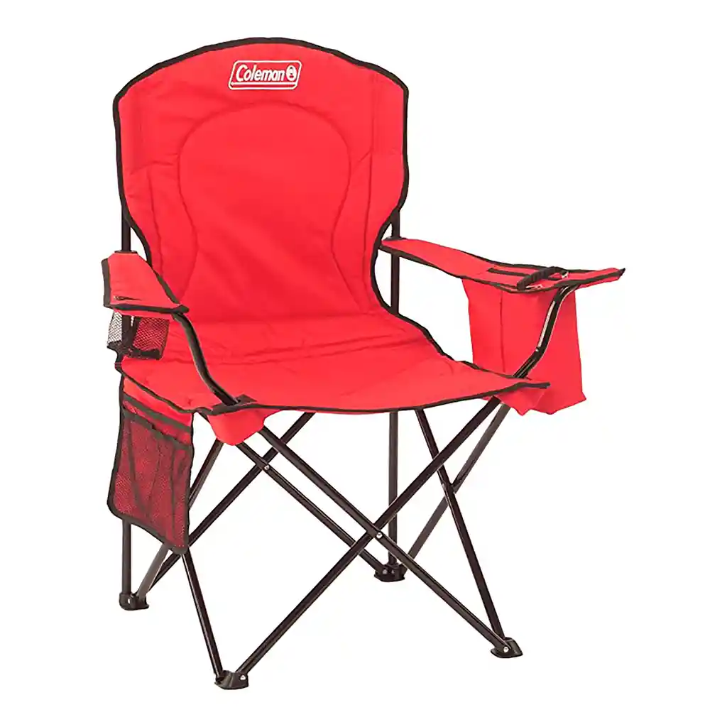 Silla Plegable Camping Coleman Portátil Playa Portavaso Parque Rojo
