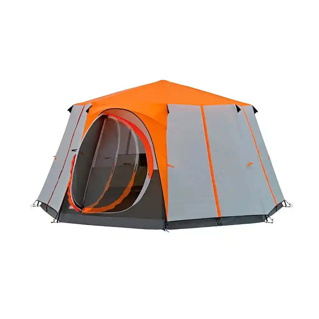 Carpa Coleman Tienda De Campaña Octagon 8 Personas Gris Naranja