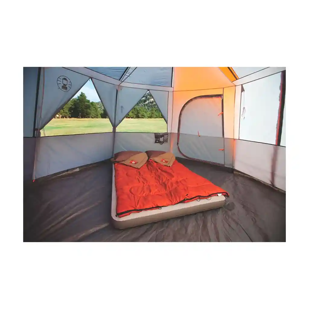Carpa Coleman Tienda De Campaña Octagon 8 Personas Gris Naranja