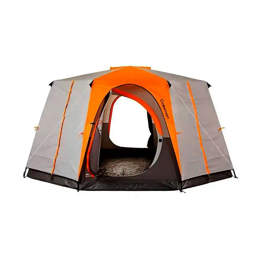 Carpa Coleman Tienda De Campaña Octagon 8 Personas Gris Naranja