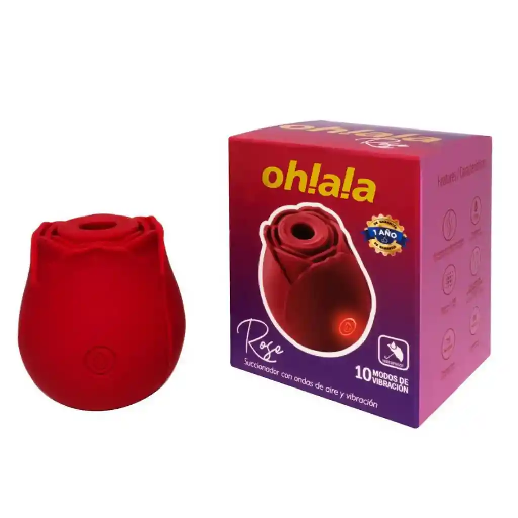 Vibrador Y Succionador Ohlala Rose Rojo