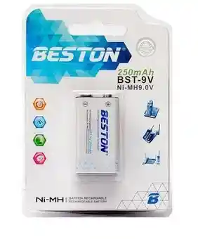 1 Pila Batería Cuadrada Beston Recargable 9v