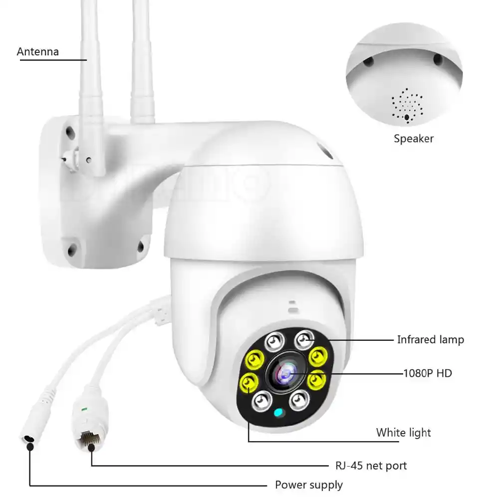 Cámara De Seguridad Inteligente Wifi 1080p Domo Ptz Exterior Al-6