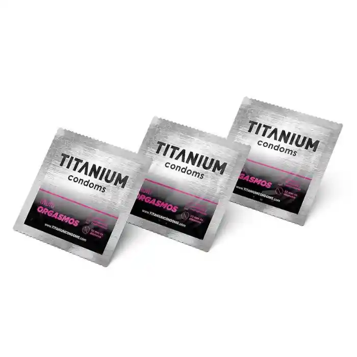 *2 Condones Preservativos Titanium Multiorgasmos Cajas X 3 Unidades