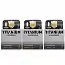 *3 Condones Preservativos Titanium Retardante Cajas X 3 Unidades