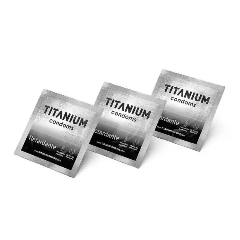 *3 Condones Preservativos Titanium Retardante Cajas X 3 Unidades