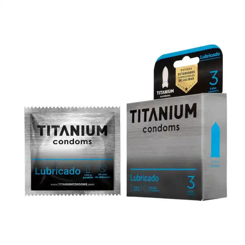 *3 Condones Preservativos Titanium Lubricado Cajas X 3 Unidades