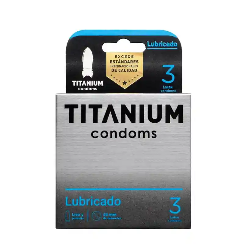*3 Condones Preservativos Titanium Lubricado Cajas X 3 Unidades