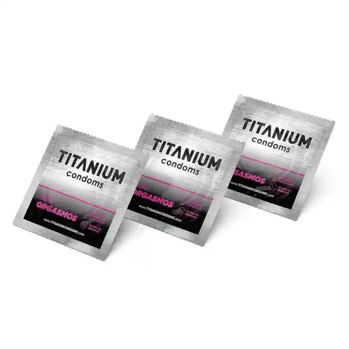 *3 Condones Preservativos Titanium Multiorgasmos Cajas X 3 Unidades