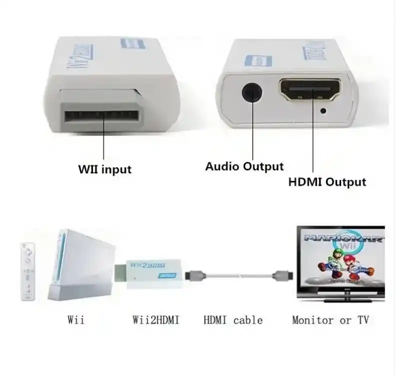 Convertidor Adaptador Para Wii A Hdmi Audio 3.5 Y Video