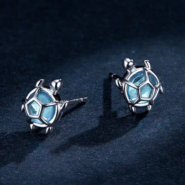 Aretes Topos Tortuga Para Mujer Fabricados En Plata