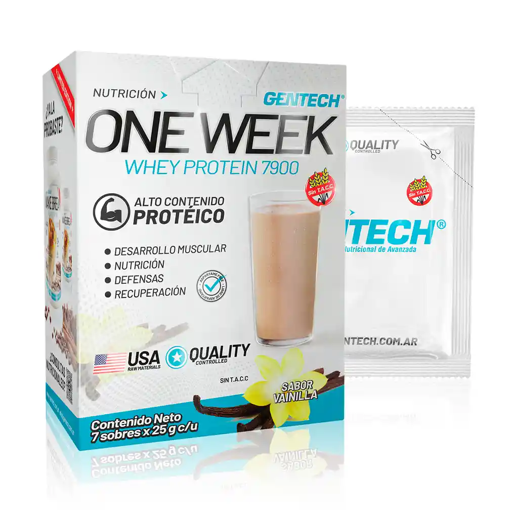  Proteina/ Whey  Protein/One Week  Vainilla / X 7 Sobres 