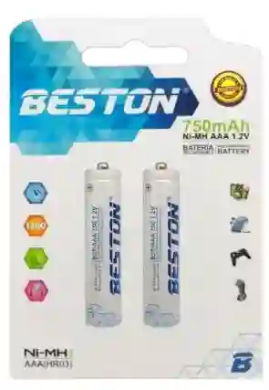 Paquete Bateria Beston Aaa 750 Mah X2 Recargable